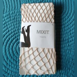 MIXIT large scale fishnet nude sesame tights New Sz XL